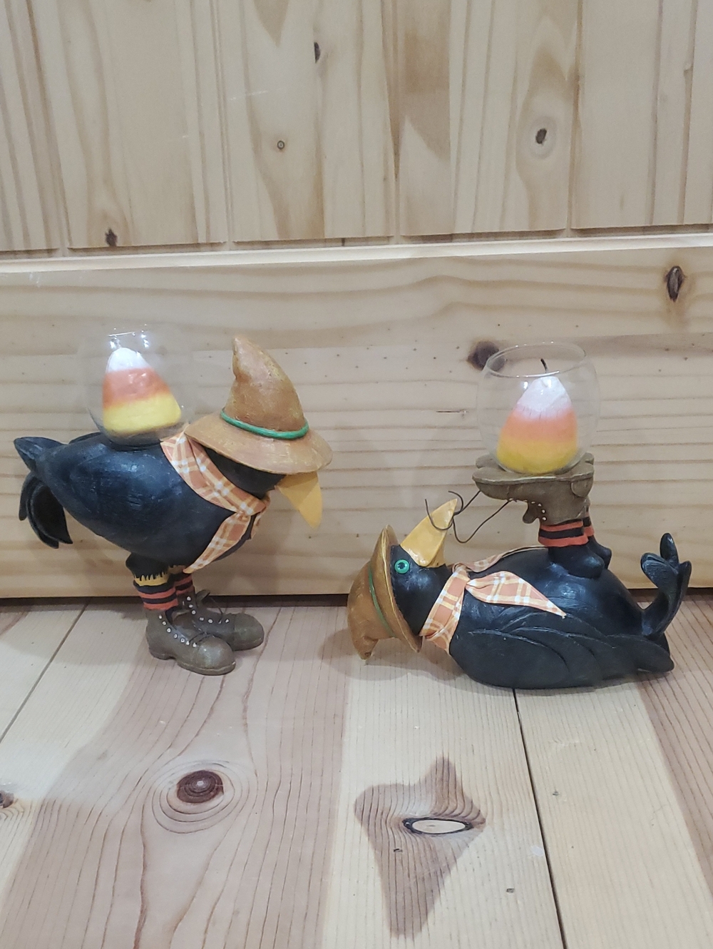 Vintage Dept 56 Crow Candle Holders